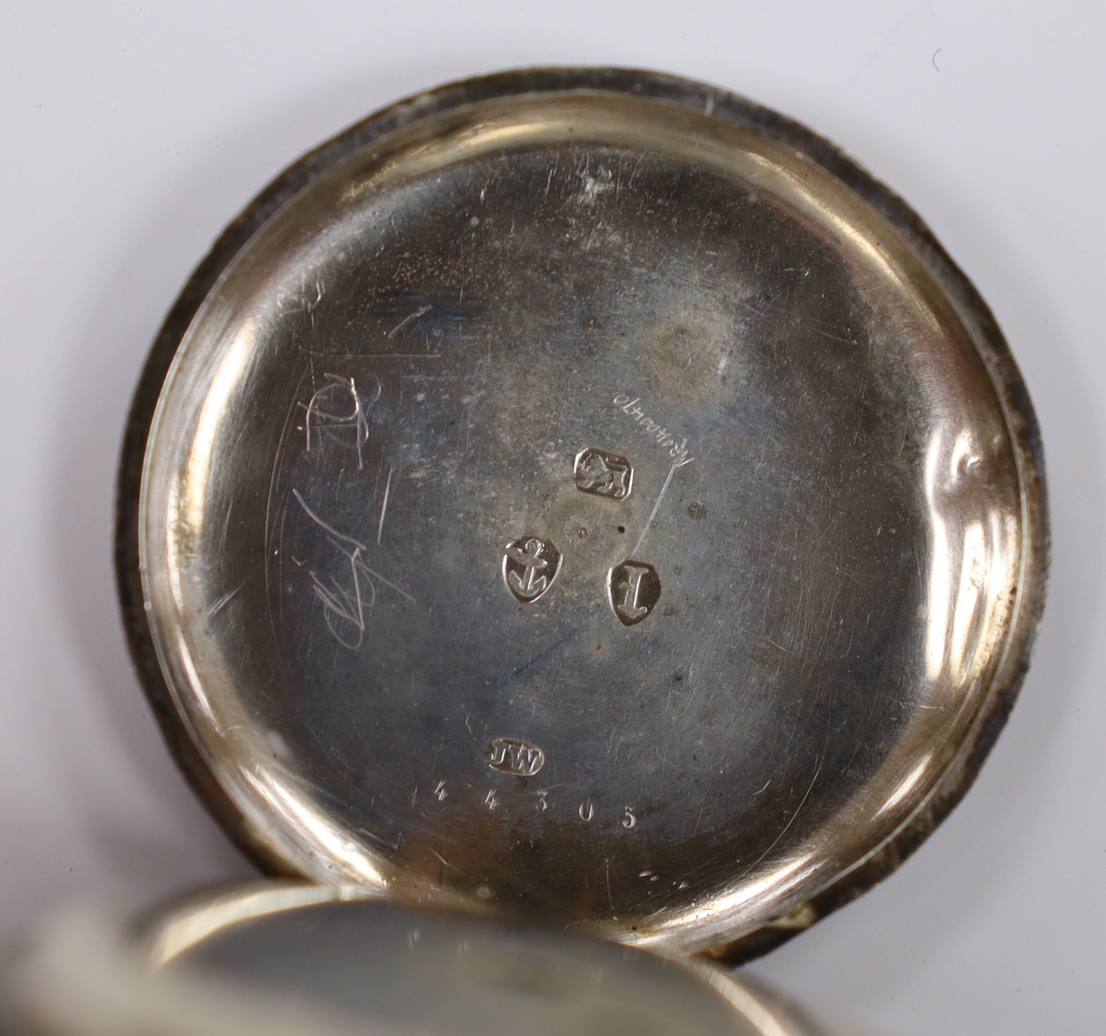 A lady's late Victorian silver open face key wind fob watch, with Roman dial.